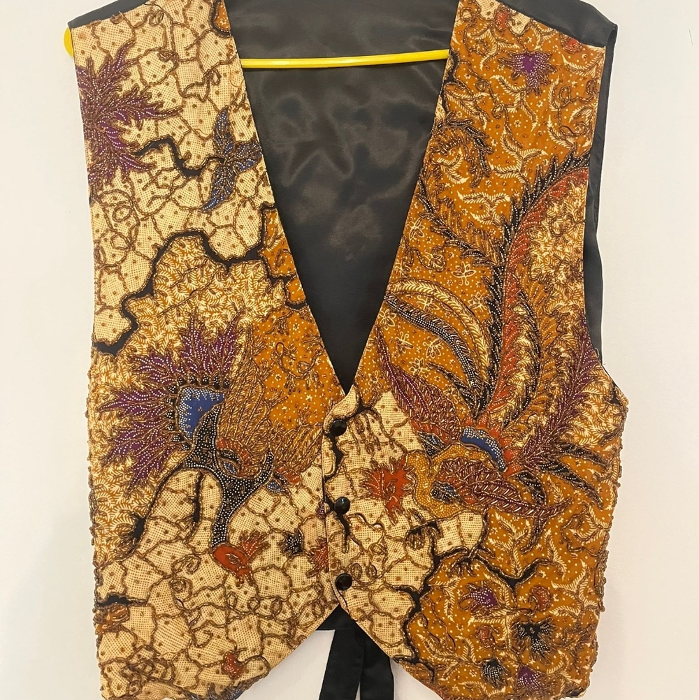 Kenar Embroidered Vest with Bird Design